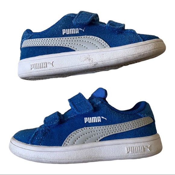 Puma Blue Suede Kids Shoes Size 8C - Picture 5 of 8